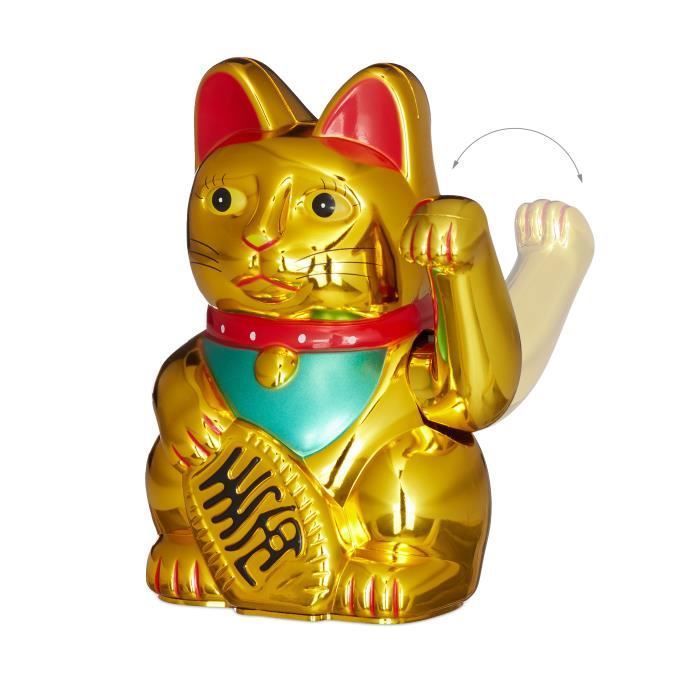 Décoration de chat chinois Décoration de chat porte-bonheur chinois agitant  bras lumière solaire Induction Statue,HO01112 - Cdiscount Maison