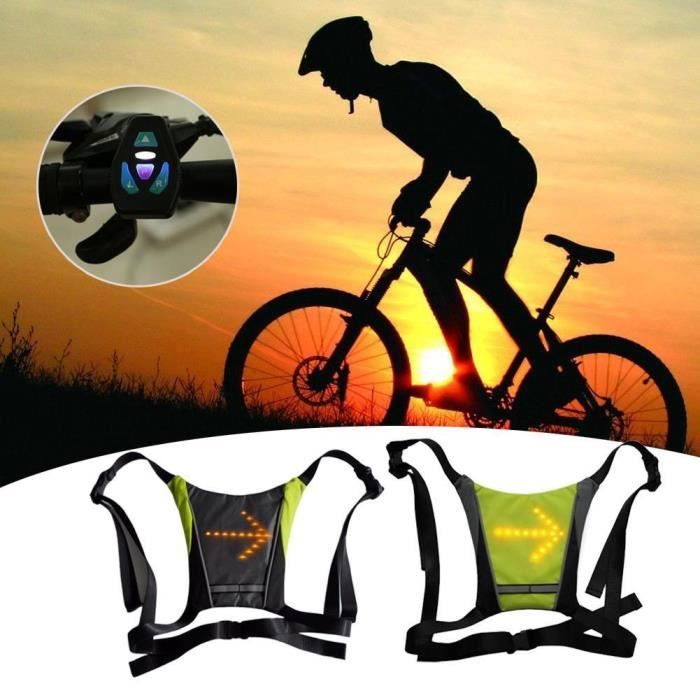 Dossard Gilet LED Clignotants - Bretelles Ajustables - Télécommande  Sans-Fil Pour Cycliste Velo Moto Joggeur Marcheur Sac Ecole