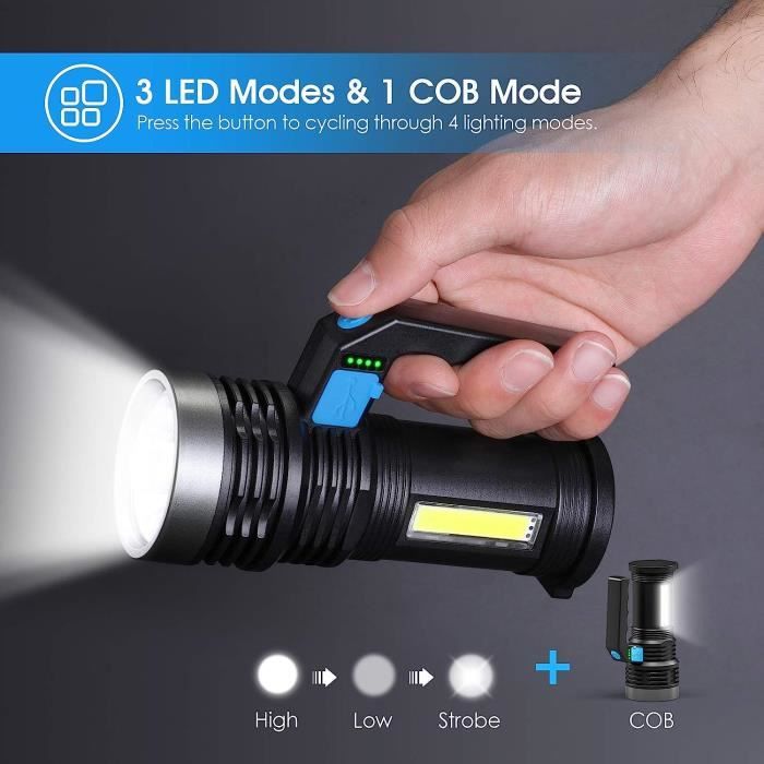 Lampe de travail à LED pour le camping Lampe à LED rechargeable Lampe de  travail COB