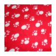 Animaux de compagnie Hiver Chaud Patte Imprimer Couverture polaire pour chat chaton chien - Chiot - 60 x 70 cm (M) Rouge-3
