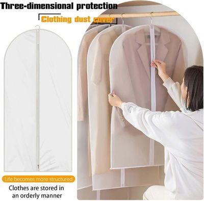 5 Housses Vêtements EnixwH 60x80cm - Anti-Poussière Transparentes Avec Zip - Protection Mites Et Humidité Pour Penderie
