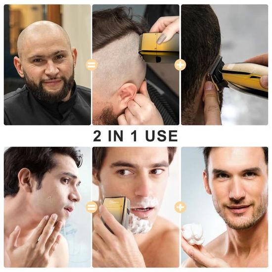 Tondeuse Hatteker Pour Cheveux Et Barbe – IPX7 Étanche – Kit D'Entretien Complet – Noir – Neuve Sous Emballage