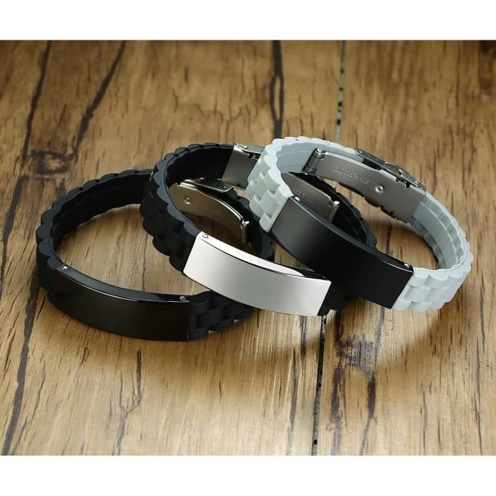 Bracelet Cha ne Montre Silicone Acier Inoxydable Plaque En M tal