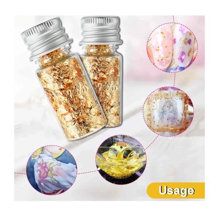 100 Pièces Feuille D'or Colorée Feuille D'or,Feuilles D'or Et Feuilles De Métal,Feuille D'or Multicolore Imitation Feuille Métal Doré Pour Meubles Décoration D'ongles,Pâtisserie (rouge Vif