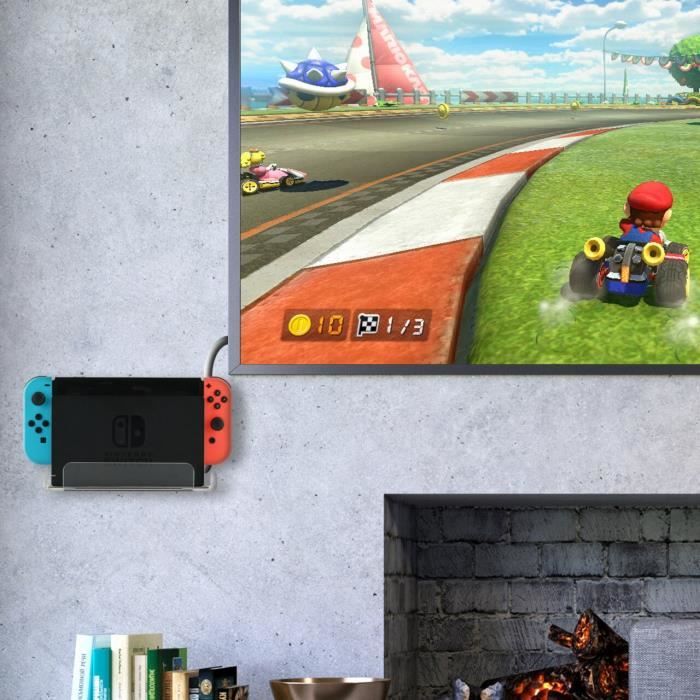 Jeux vidéo,Support mural pour Console Nintendo Switch, station d'accueil  pour télévision - Type Black - Cdiscount Informatique