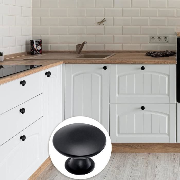 Poignée De Meuble Cuisine Noire 160 Mm - Poignée Porte Placard Acier Inoxydable