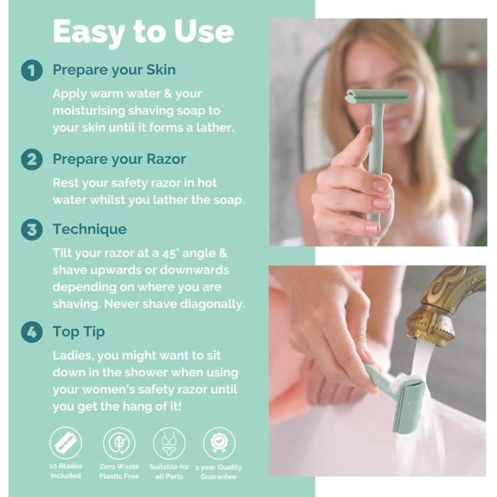 Rasoir De Sureté Femme Avec 10 Lames \U2022 Rasoir De Sécurité En Métal — free download