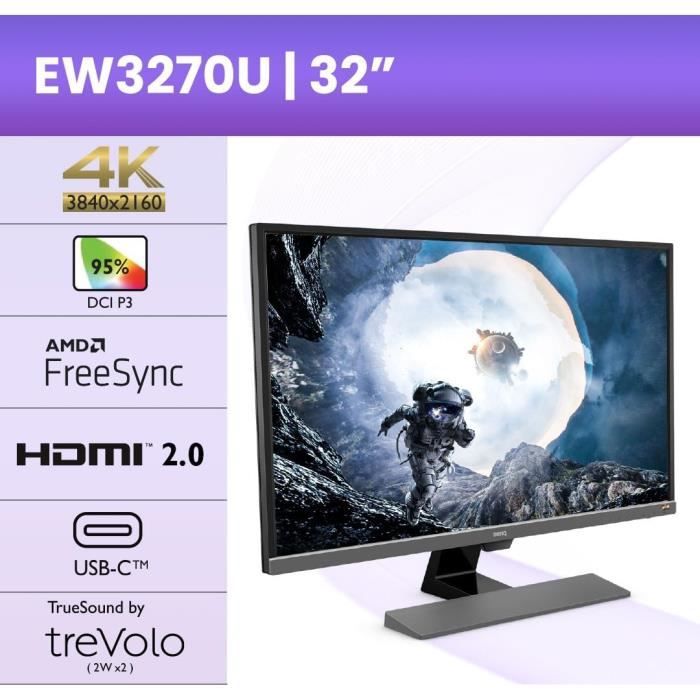 Écran BenQ EW3270U 4K HDR de 32 pouces pour les films, BenQ France