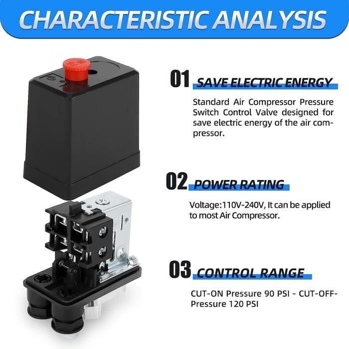 RHOPressostat Compresseur d'Air avec Vanne de Contrle, Réglage Facile — free download