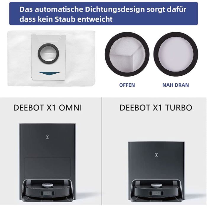 Kit Accessoires Rechange Pour Ecovacs X11 Omni - 2 Brosses Principales, 8 Latérales, 8 Filtres HEPA
