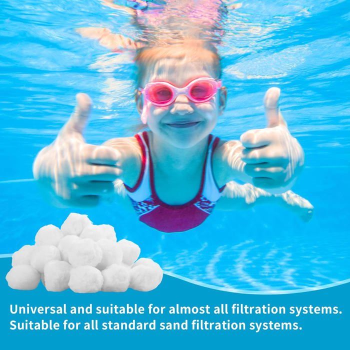 Balles Filtrantes Piscine 1300g – Remplacent 46 Kg De Sable – Filtration Supérieure Réutilisables Lavables – Pour Piscine, Aquarium, Étang