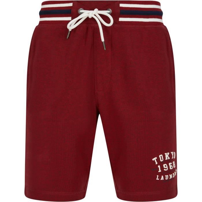 TOKYO LAUNDRY Short Molleton Rouge Chiné Homme