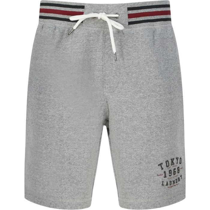 TOKYO LAUNDRY Short Molleton Gris Chiné Homme