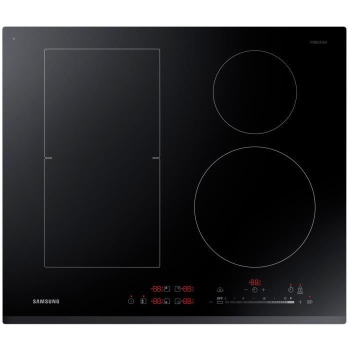 SAMSUNG NZ64K5747BK - Table de cuisson à induction - 4 zones - 7200W - L60 x P52cm - Revêtement verre - Noir