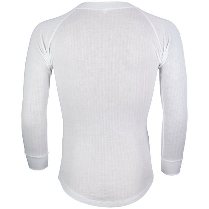 AVENTO Lot de 2 Sous-vêtements Thermiques Manches Longues - Homme - Blanc