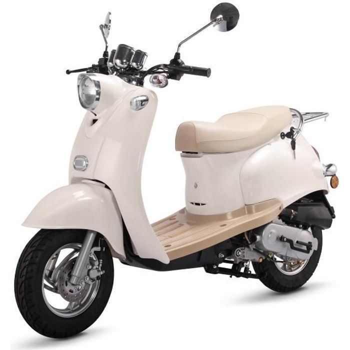 Scooter rétro 50cc 4Temps EURO 5 Blanc +