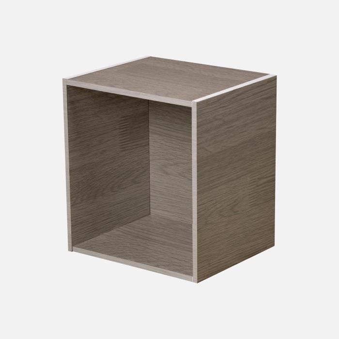 HOMEA Cube de rangement avec 1 niche 34,4x34,4x29,5 cm gris cérusé