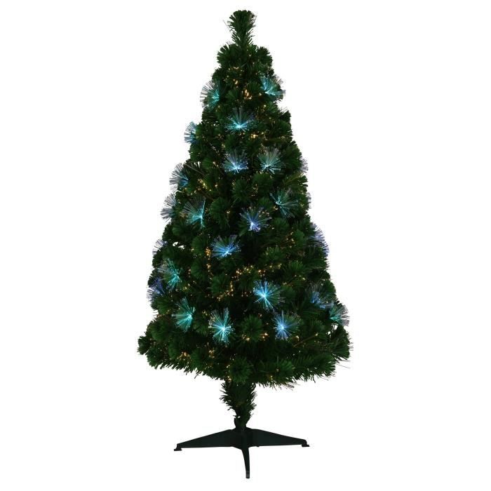 Sapin de Noël artificiel Fibre optique Los Angeles - 64 LED - 170 branches - 150 cm