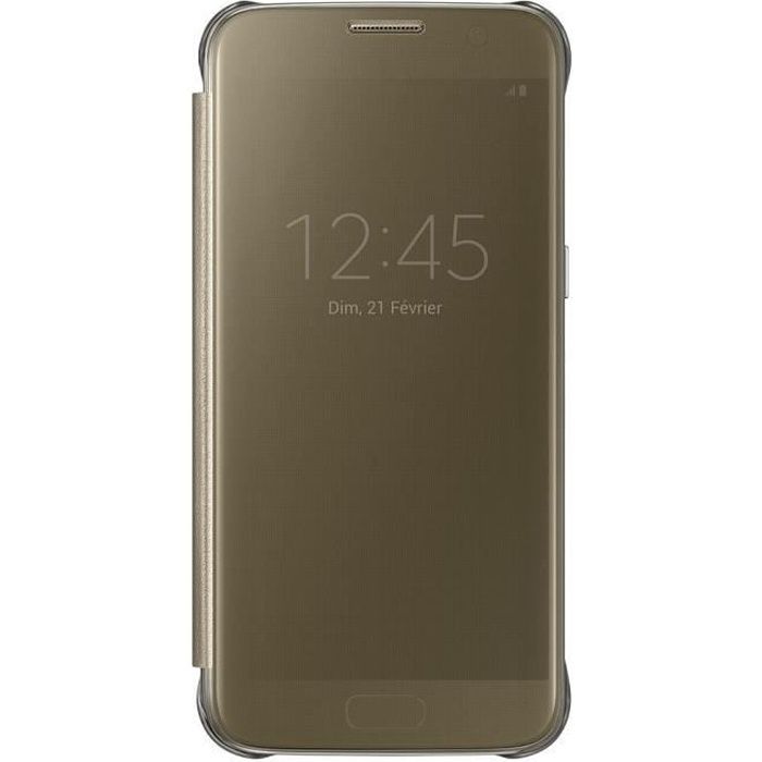 Samsung Clear View Cover S7 - Doré