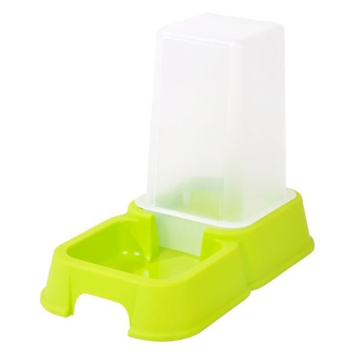 Distributeur d'eau ou de croquettes - 3,5 l - 26x15x24 cm - Vert anis - Pour chat