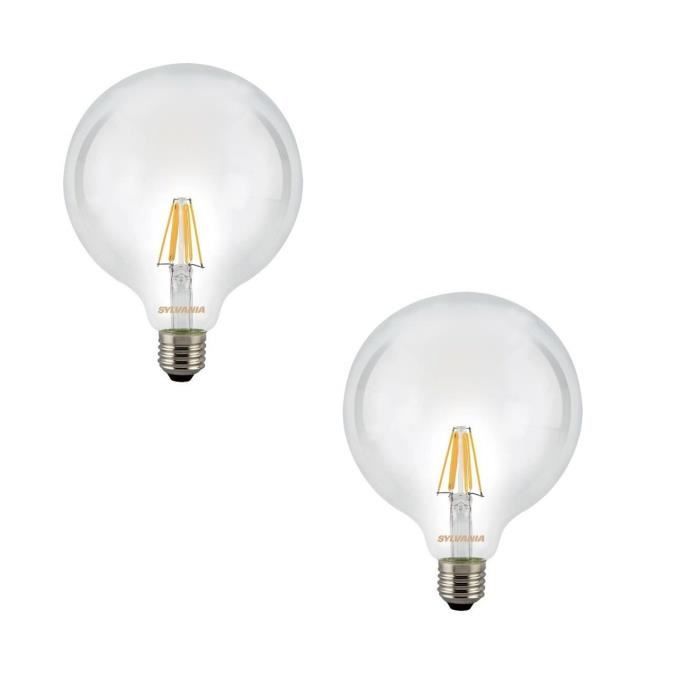 SYLVANIA Lot de 2 ampoules LED à filament Toledo RT G120 E27 7,5 W équivalent à 75 W