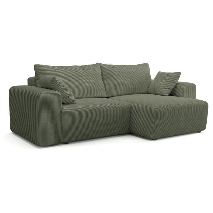 Canapé dangle convertible - 4 places - BOBO - Tissu Vert - 244 x 138 x 86 cm