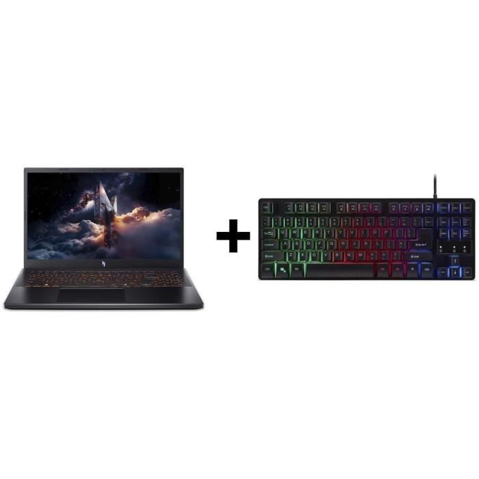 PC Portable Gamer ACER Nitro V 15 ANV15-52-55U9 - Win 11 -156 FHD IPS 165Hz -RTX 5060 -Core i5-13420H -16Go -512Go +Clavier Gamer