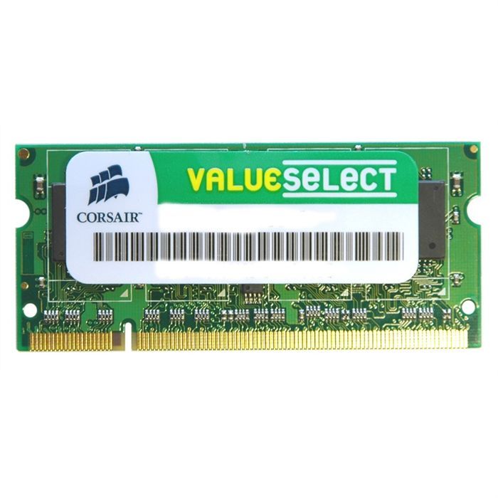 Vente Memoire PC CORSAIR Mémoire PC Portable DDR2 - Value Select 2 Go (1 x 2 Go) - 667 MHz - CAS 5 (VS2GSDS667D2) pas cher
