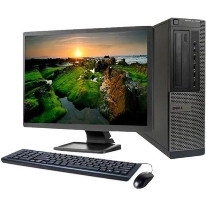Unité Centrale Dell 7010 SFF – Dual Core – RAM 16Go – HDD 1To – Windows 10 – Ecran 22 – Reconditionné – Etat correct