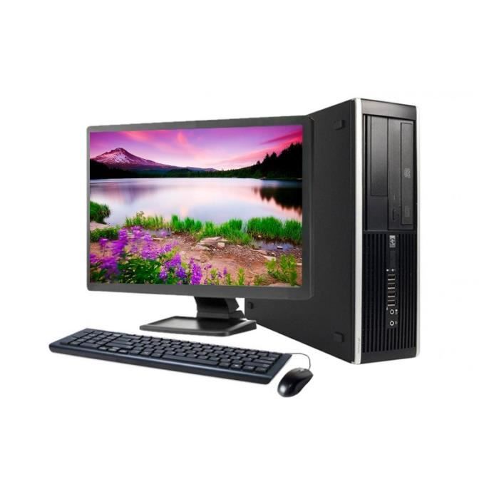 Unité Centrale HP 6000 SFF – Dual Core – RAM 4Go – HDD 500Go – Windows 7 – Ecran 19 – Reconditionné – Etat correct