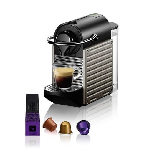 Machine à café KRUPS NESPRESSO PIXIE Titane Cafetière à capsules espresso YY4127FD