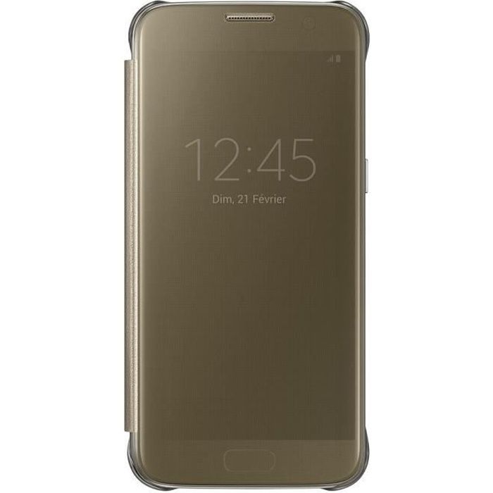 Samsung Clear View Cover S7 Doré