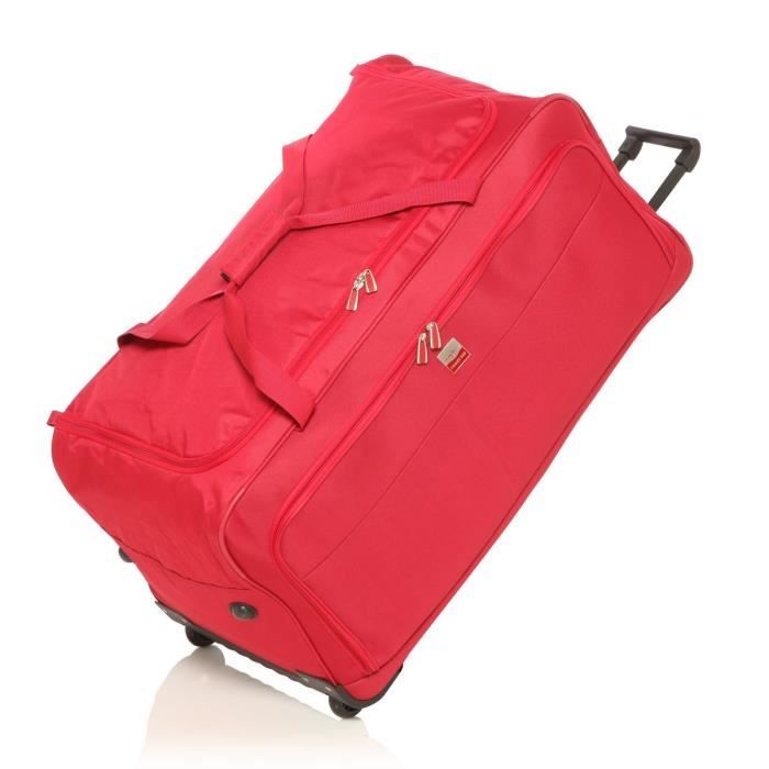 FRANCE BAG Sac de Voyage à Roulettes Souple 82 cm Rouge