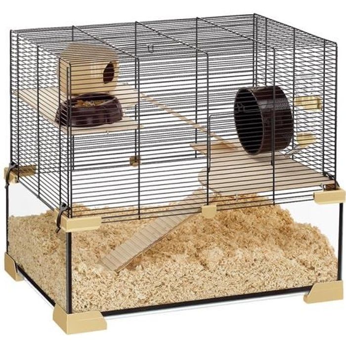 Meilleurs prix pour Ferplast Cage pour Hamsters et Souris KARAT 60 Petits Rongeurs, Deux étages avec Accessoires, en Verre et Métal