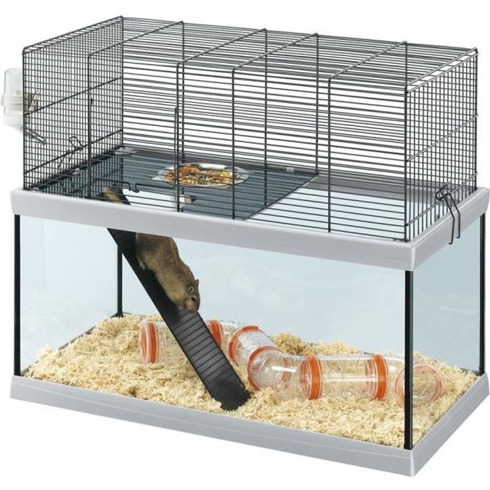 Meilleurs prix pour Cage en verre pour gerbilles - FERPLAST GABRY 60 - Gris - Petit - A monter soi-même