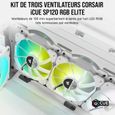 CORSAIR Ventilateur SP Series - White SP120 RGB ELITE - 120mm RGB LED Fan with AirGuide -Triple Pack Lighting Node (CO-9050137-WW)-1