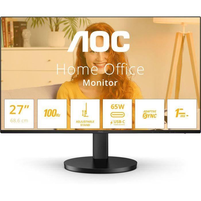 Ecran PC - Aoc - 27 - Qhd - 100Hz - Dalle Ips - 1Ms - Ajustable En Hauteur - Q27B3Cf2