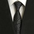 CRAVATE Homme - Cravate business en tissu jacquard fashion style 5 - noir YT™-0