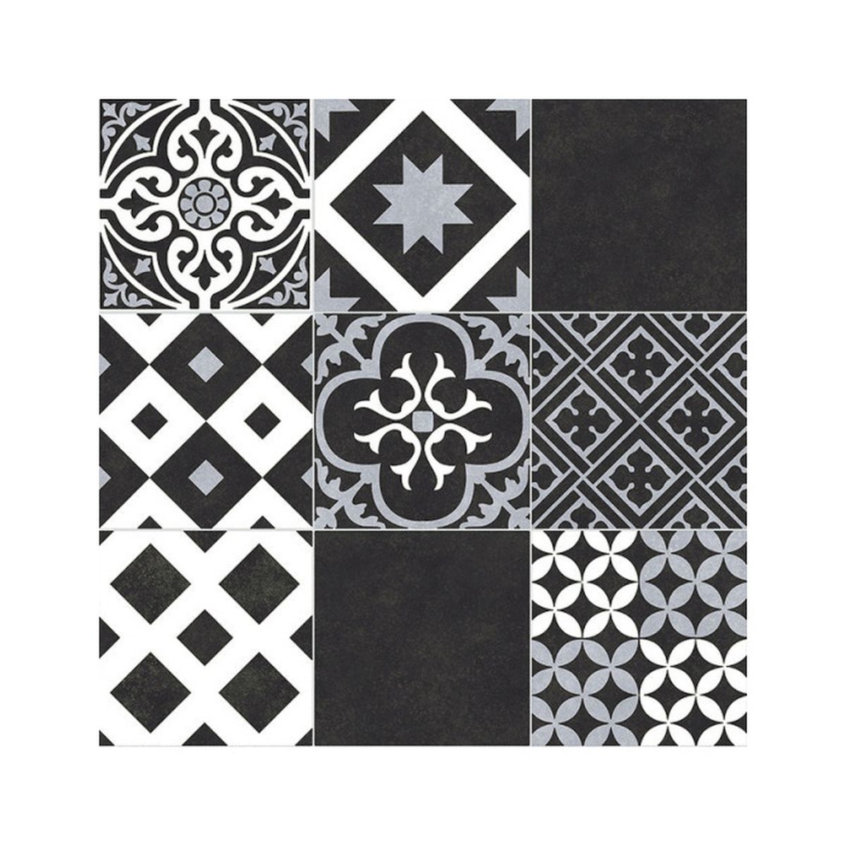 Planche De 12 Stickers Carreaux De Ciment - Adhésifs Décoratifs - Pour Meubles, Murs - 10x10 Cm