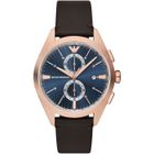 Montre Emporio Armani Hommes AR11554 - Marron Cuir - 43mm - 5 bar - Quartz - Analogique