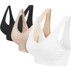 BLU APPAREL Lot de 3 soutiens-gorges sans coutures - Noir, blanc, nu