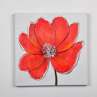 Tableau déco Fleurs  100 -  Toile peinte à la main  -  30 x 30 cm
