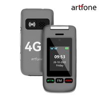 Artfone G6 Téléphone Portable Flip pour Personnes Âgées, Dual SIM 4G, Grandes touches, Bouton SOS, Double Écran, Avec Base de
