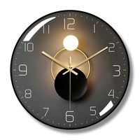 Horloge Murale Silencieuse,Pendule Murale de 30 cm de Diamètre, Horloge Murale Ronde Numérique à Quartz, Adaptée au Salon, au Burea