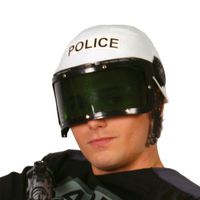 Casque - Police - Blanc - Visière intégrée - Mixte - Adulte