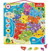 Puzzle France Magnétique 93 pcs (bois) - JANOD - Nouvelles régions 2016 - Dès 7 ans