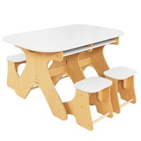KidKraft - Ensemble Arches table et chaises pliables en bois, pour enfant  - Blanc