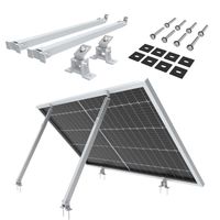 NuaSol Kit de montage pour centrale électrique de balcon | 2 supports de panneau solaire | support 30°-60° | argenté