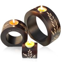 TD® support de bougies en bois style asiatique chinois japonais décoration mobilier intérieur artisanal et écologique cadeau