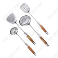 TD® Spatule à grains de bois spatule de cuisine cuillère de cuisine spatule ensemble d'ustensiles de cuisine cuillère à soupe